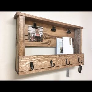 FREE SHIPPING | Wooden Key Chain Mail Holder,